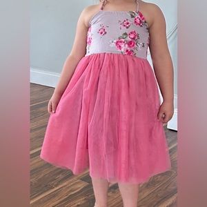 Girls Halter Tie Vintage Floral Tutu Dress- Size 2T (XSmall)